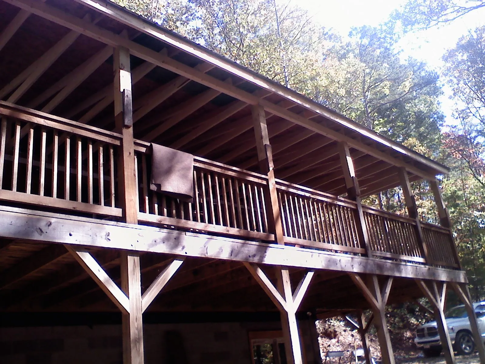 Timber framing under a new elevated porch and deck — Roof Leak Repair in Scotts Valley by Roofing Brothers